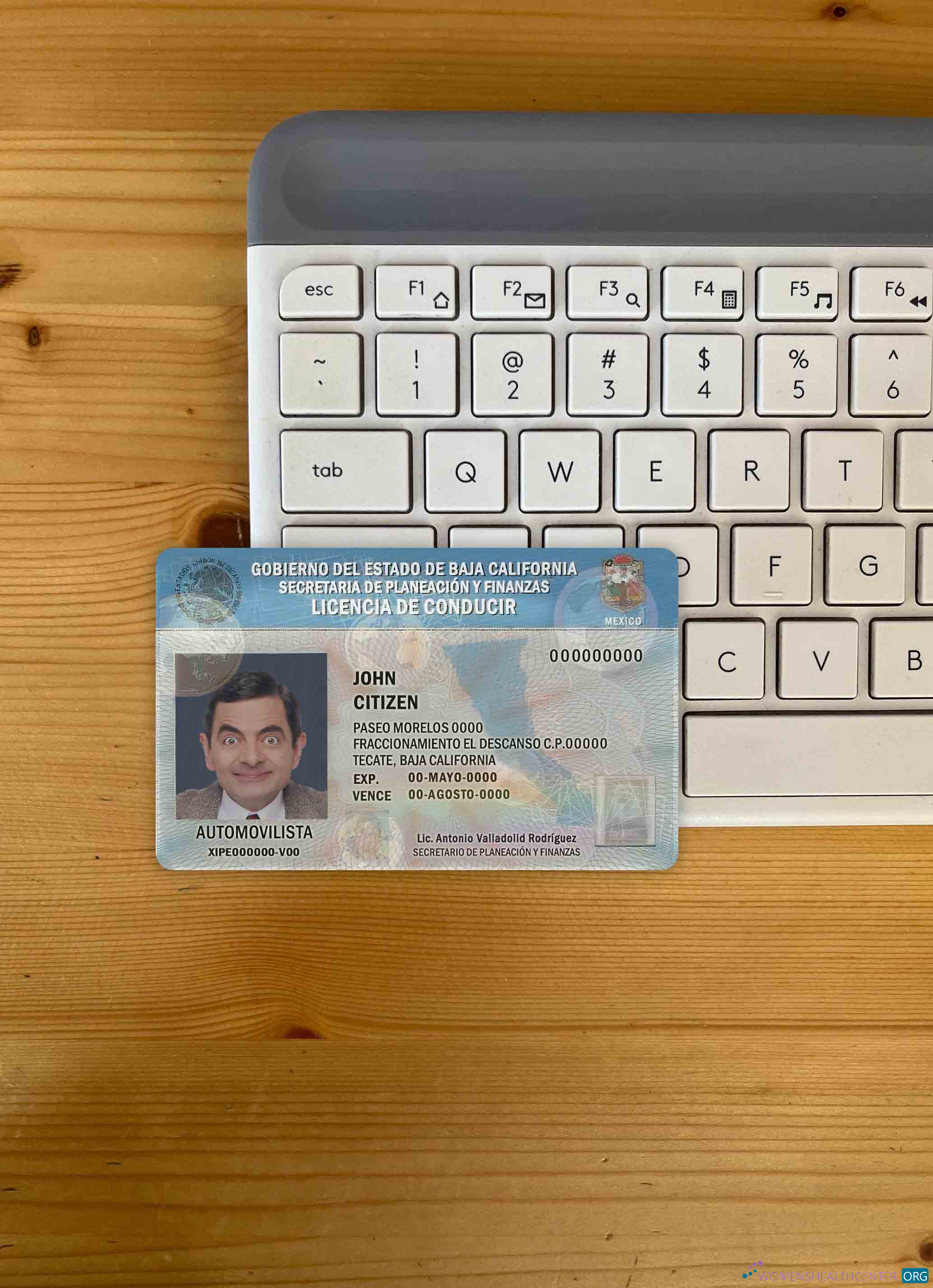 Download Mexico Baja California driving license photolook FRONT Photoshop template